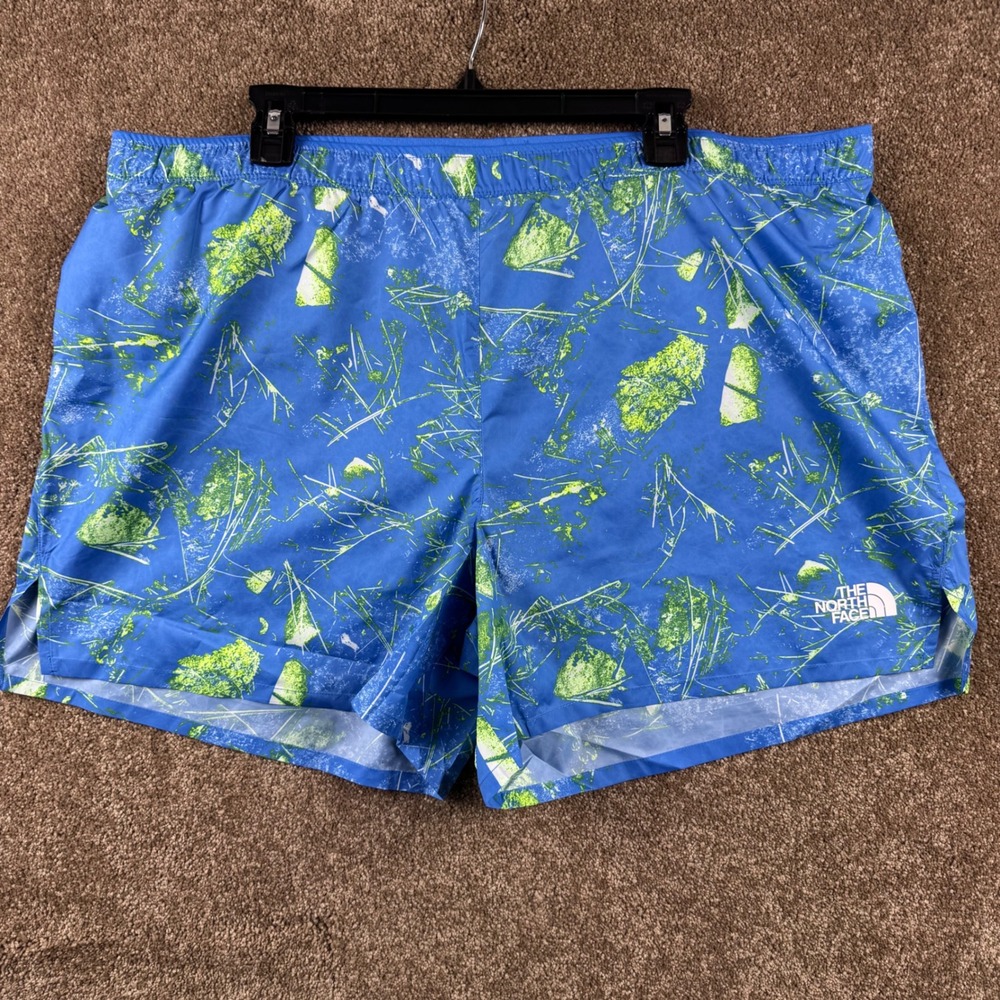 The North Face Limitless Running Shorts Mens XXL Blue Green Print NWT